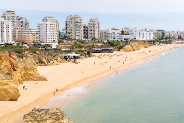 Armacao de Pera Algarve Portugal Beautiful view on Atlantic ocean at day time and city