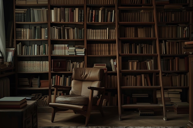 Armchair in Front of Books