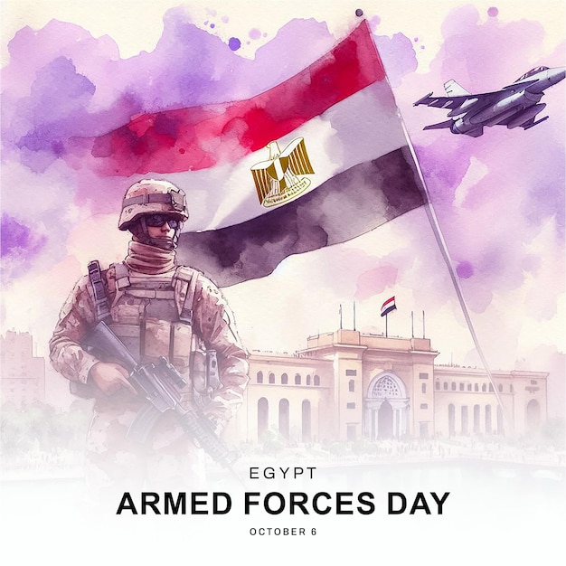 Armed Forces Day Egypt social media post banner poster template