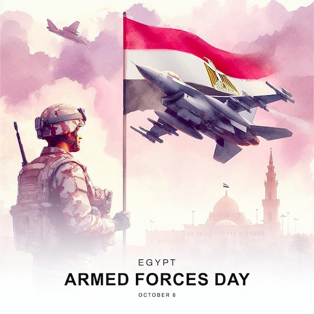 Armed Forces Day Egypt social media post banner poster template