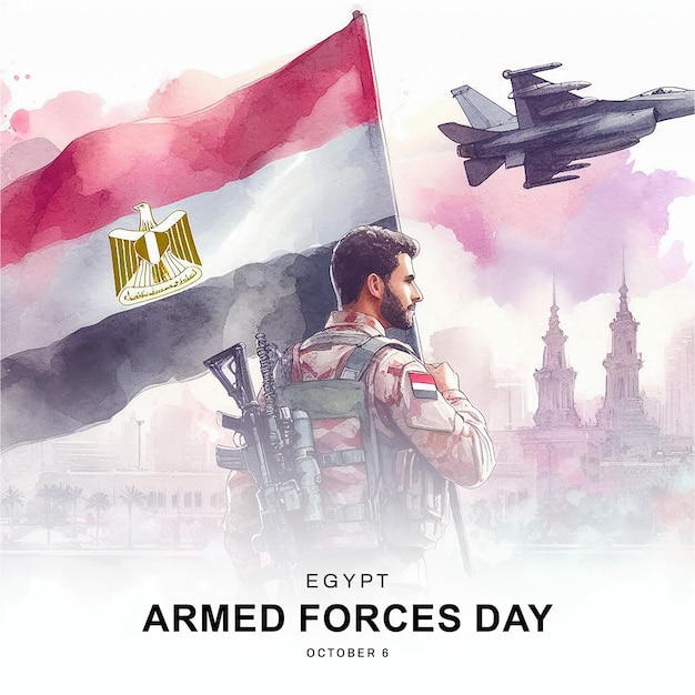 Armed Forces Day Egypt social media post banner poster template