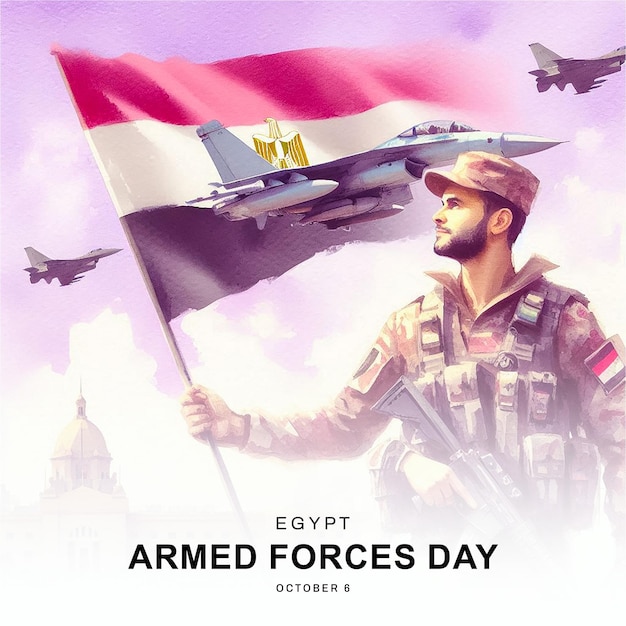 Armed Forces Day Egypt social media post banner poster template