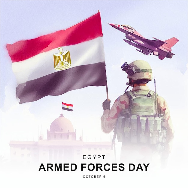 Armed Forces Day Egypt social media post banner poster template