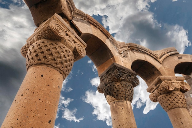 Armenia columns of the ancient temple of Zvartnots