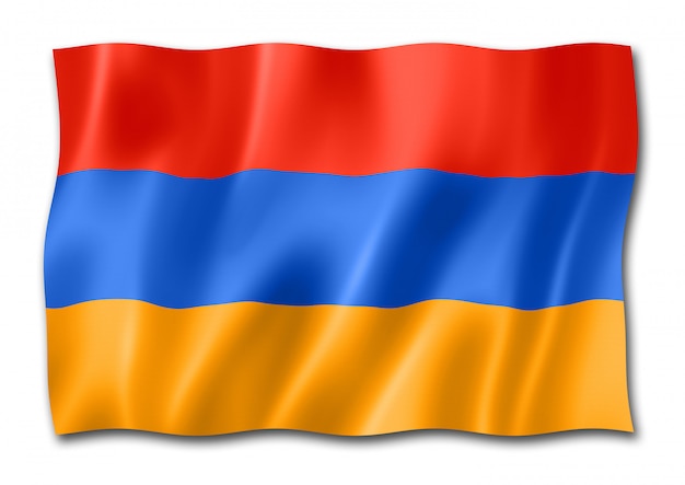 Armenian flag isolated on white