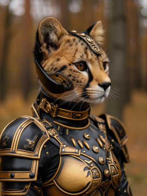 Photo armored cheetah in the wild