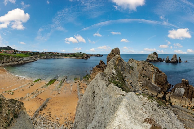 Arnia Beach Spain Atlantic Ocean coastline landscape