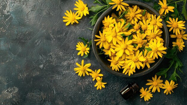 arnica essential oil Selective focus