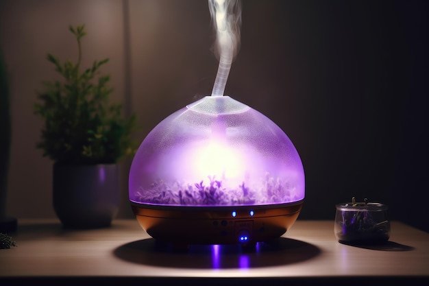 Aromatherapy diffuser dispersing the scent of essential oils into a room