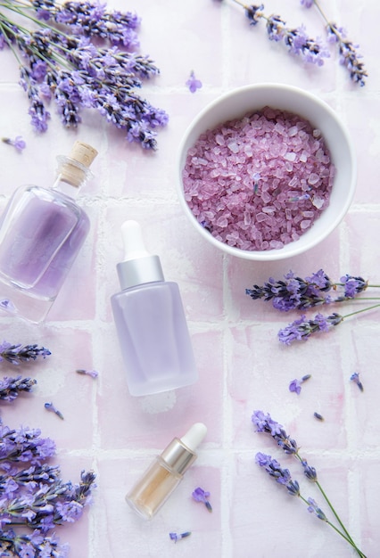 Aromatherapy lavender bath salt and massage oil