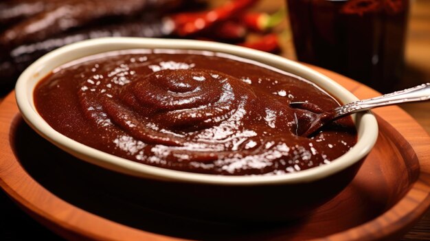 Photo aromatic and fluffy mexican mole a traditional sauce based on chocolate