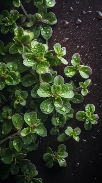 Aromatic Marjoram Herbs Vertical Background