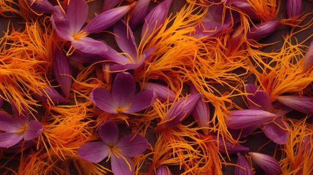 Photo aromatic saffron spice horizontal background