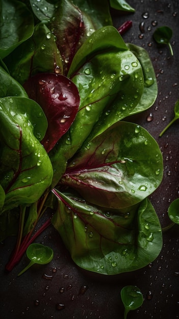 Aromatic Sorrel Herbs Vertical Background