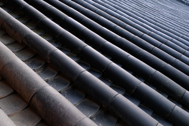 Arrangement of black brick roof in chinese ancient traditional background