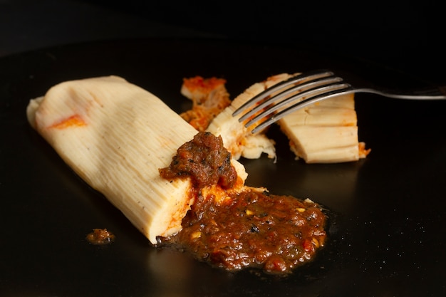 Arrangement of delicious traditional tamales