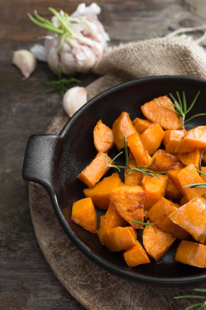 Arrangement with sweet potato in bowl