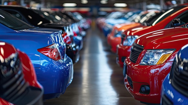 Array of Vehicles at a Car Dealership Diversity in Automotive Choices concept