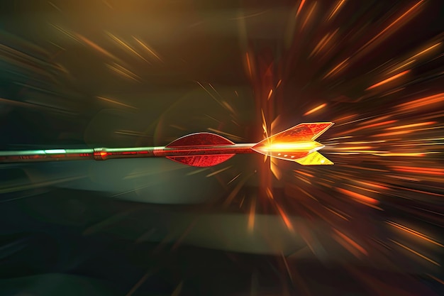 Arrow Flying to Target with Radial Motion Blur