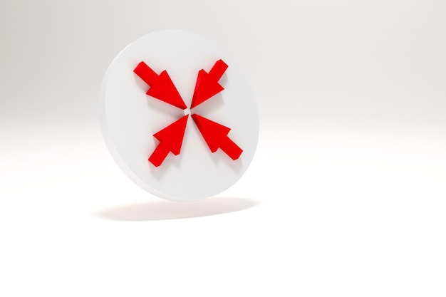 Arrows icon Symbol on white background 3d render illustration