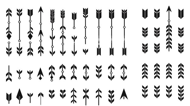 Arrows icons set Collection of arrows