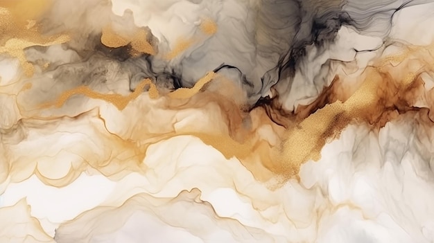 Art abstract smoke painting blots horizontal background Generative AI