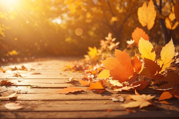 Art autumn sunny nature background