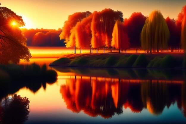 Art autumn sunny nature background