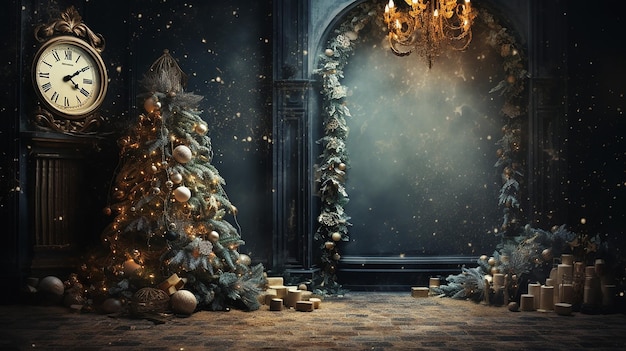 Art Christmas or new year eve holiday background