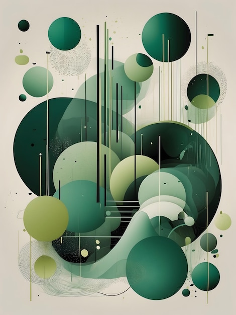 An art of creation with green abstract