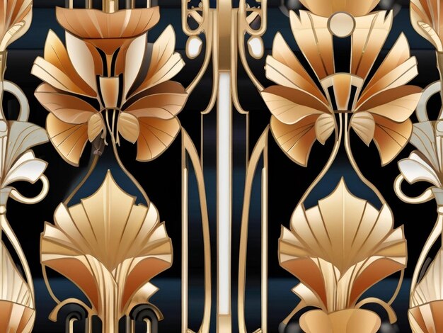 Photo art deco flowers