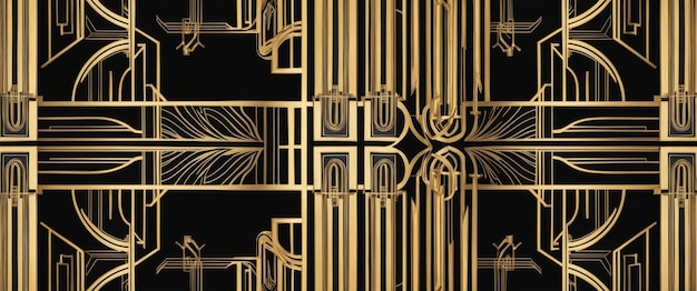 Photo art deco inspired patterns in gold and black perfect for elegant decor