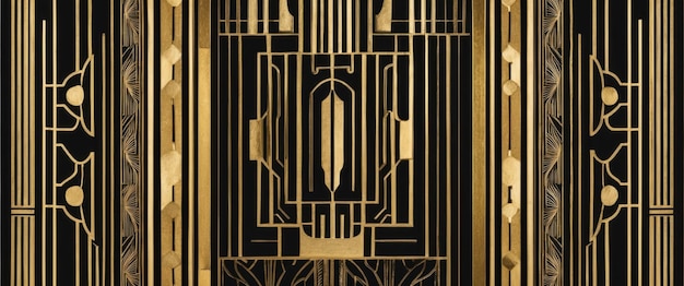 Photo art deco inspired patterns in gold and black perfect for elegant decor