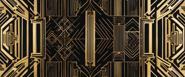 Art deco inspired patterns in gold and black perfect for elegant decor