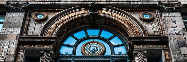 Photo art deco skyscraper with intricate geometric patterns