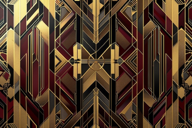 An art deco style geometric pattern in metallic hues AI generated