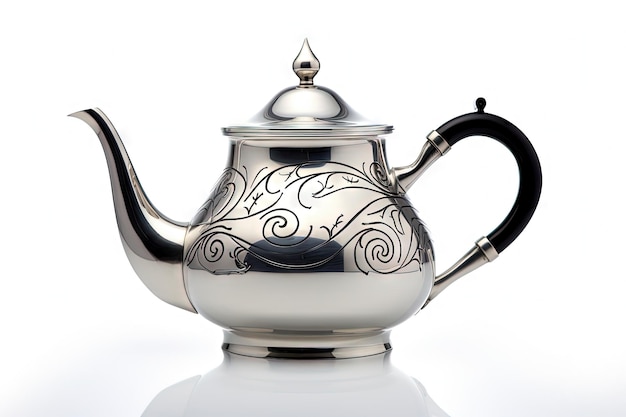 Art deco teapot on white background