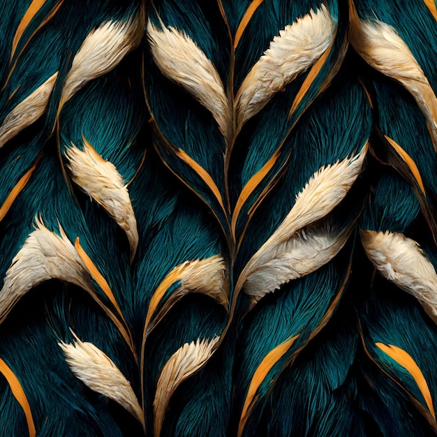 Art Decorative peacock feathers seamless patterns