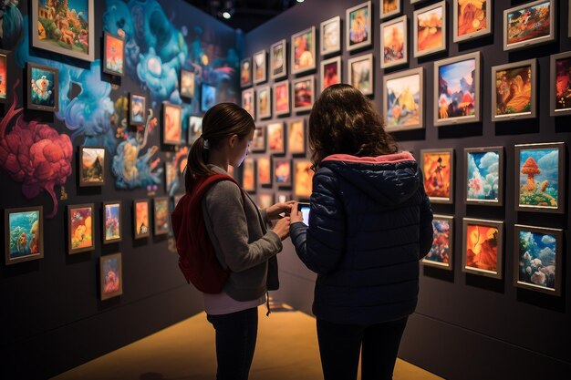 Art Gallery Visit Woman Appreciating Artwork