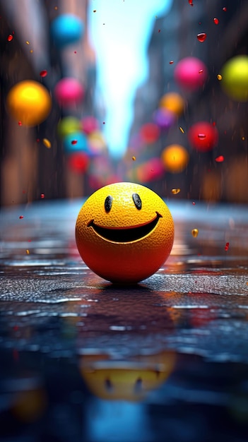 art illustration of happy emoji wallpaper