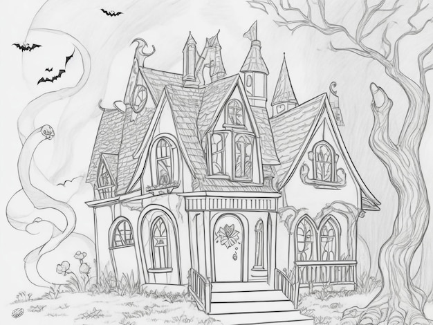 The art for kids coloring book cute Halloween