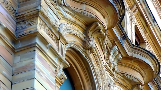 An Art Nouveau architectural detail organic lines and harmonious design