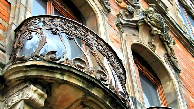 An Art Nouveau architectural detail organic lines and harmonious design