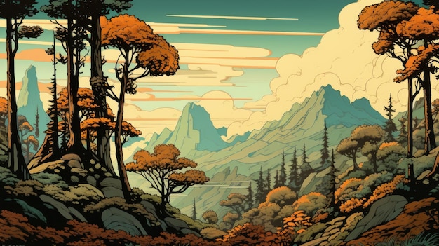 Art Nouveau Landscape