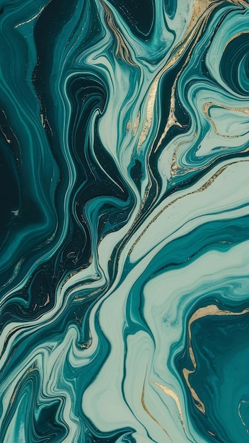 art photography of abstract marbleized effect background Blue mint and gold creative colors