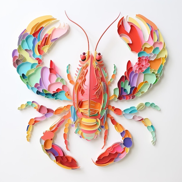 Photo art print of large lobster on white background