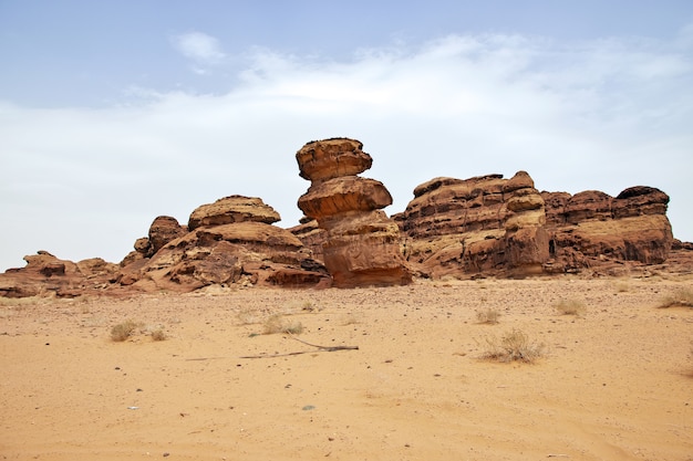 Art rocks in the desert close Al Ula in Saudi Arabia