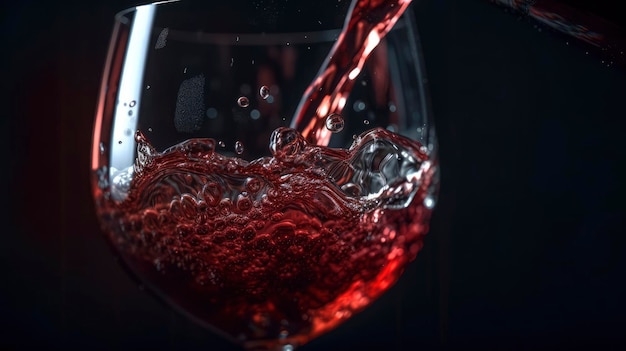 The Art of Wine Pouring UltraDetailed Macro Lens Shot with Cinematic Lighting AI Generated Image