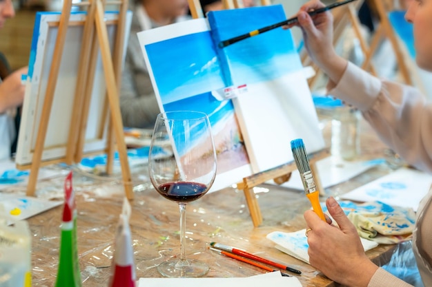 Photo art and wine sip and paint event