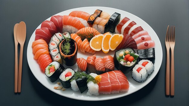 Artfully Arranged Platter on a Contemporary Ceramic Plate